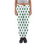Polka Dots - Green on White Women s Jogger Sweatpants