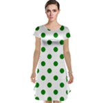 Polka Dots - Green on White Cap Sleeve Nightdress