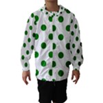 Polka Dots - Green on White Hooded Wind Breaker (Kids)