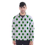 Polka Dots - Green on White Wind Breaker (Men)