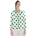 Polka Dots - Green on White Wind Breaker (Women)