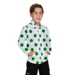 Polka Dots - Green on White Wind Breaker (Kids)