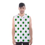 Polka Dots - Green on White Men s Basketball Tank Top