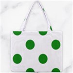 Polka Dots - Green on White Mini Tote Bag