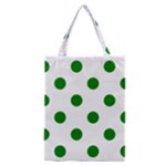 Polka Dots - Green on White Classic Tote Bag