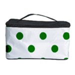 Polka Dots - Green on White Cosmetic Storage Case