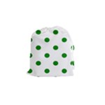 Polka Dots - Green on White Drawstring Pouch (S)