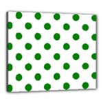 Polka Dots - Green on White Canvas 24  x 20  (Stretched)