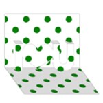 Polka Dots - Green on White I Love You 3D Greeting Card (7x5)