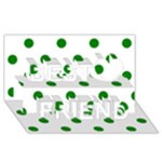 Polka Dots - Green on White Best Friends 3D Greeting Card (8x4)