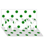 Polka Dots - Green on White MOM 3D Greeting Card (8x4)