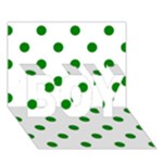 Polka Dots - Green on White BOY 3D Greeting Card (7x5)