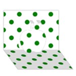 Polka Dots - Green on White Apple 3D Greeting Card (7x5)