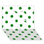 Polka Dots - Green on White Clover 3D Greeting Card (7x5)