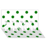 Polka Dots - Green on White #1 MOM 3D Greeting Cards (8x4)