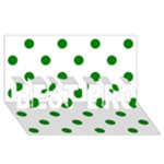 Polka Dots - Green on White BEST BRO 3D Greeting Card (8x4)