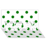 Polka Dots - Green on White BEST SIS 3D Greeting Card (8x4)