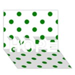 Polka Dots - Green on White HOPE 3D Greeting Card (7x5)