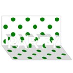 Polka Dots - Green on White PARTY 3D Greeting Card (8x4)
