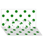 Polka Dots - Green on White SORRY 3D Greeting Card (8x4)