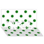 Polka Dots - Green on White HUGS 3D Greeting Card (8x4)