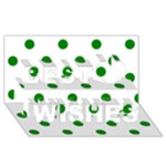 Polka Dots - Green on White Best Wish 3D Greeting Card (8x4)