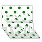 Polka Dots - Green on White Miss You 3D Greeting Card (7x5)