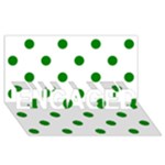 Polka Dots - Green on White ENGAGED 3D Greeting Card (8x4)
