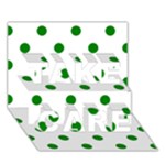 Polka Dots - Green on White TAKE CARE 3D Greeting Card (7x5)