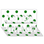 Polka Dots - Green on White Laugh Live Love 3D Greeting Card (8x4)