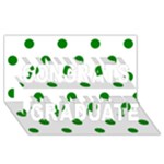 Polka Dots - Green on White Congrats Graduate 3D Greeting Card (8x4)