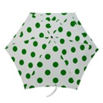 Polka Dots - Green on White Mini Umbrella