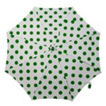 Polka Dots - Green on White Hook Handle Umbrella (Small)