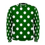 Polka Dots - White on Dark Green Men s Sweatshirt
