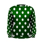Polka Dots - White on Dark Green Women s Sweatshirt