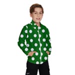Polka Dots - White on Dark Green Wind Breaker (Kids)