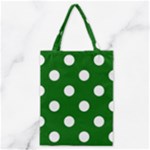 Polka Dots - White on Dark Green Classic Tote Bag