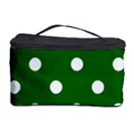 Polka Dots - White on Dark Green Cosmetic Storage Case