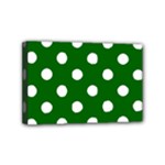 Polka Dots - White on Dark Green Mini Canvas 6  x 4  (Stretched)
