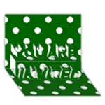 Polka Dots - White on Dark Green YOU ARE INVITED 3D Greeting Card (7x5)