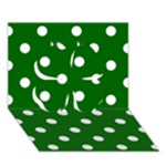 Polka Dots - White on Dark Green Clover 3D Greeting Card (7x5)