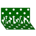 Polka Dots - White on Dark Green #1 DAD 3D Greeting Card (8x4)