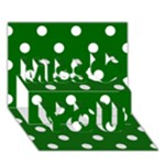 Polka Dots - White on Dark Green Miss You 3D Greeting Card (7x5)