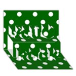 Polka Dots - White on Dark Green You Rock 3D Greeting Card (7x5)