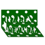 Polka Dots - White on Dark Green Happy New Year 3D Greeting Card (8x4)