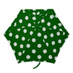 Polka Dots - White on Dark Green Mini Umbrella