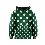Polka Dots - White on Forest Green Kid s Pullover Hoodie