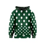 Polka Dots - White on Forest Green Kid s Zipper Hoodie
