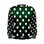 Polka Dots - White on Forest Green Women s Sweatshirt