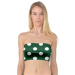 Polka Dots - White on Forest Green Bandeau Top